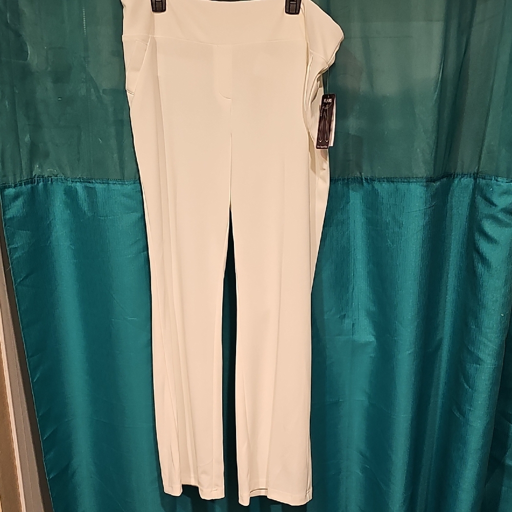 Soho Apparel Cream Straight Leg Women's Pants